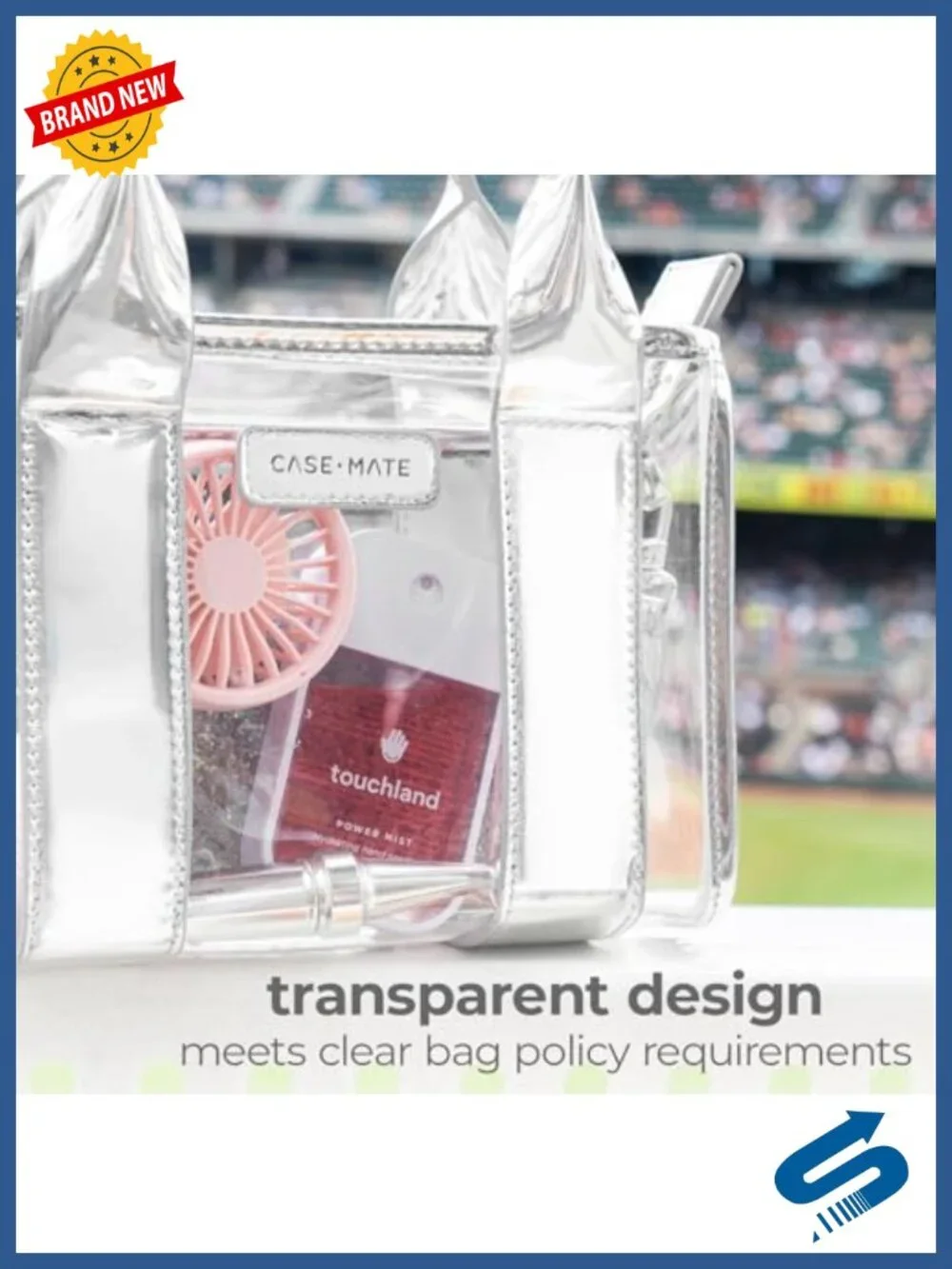 Jelly Stadium Bag - Clear Tote with Crossbody Strap - Water-Resistant Handbag